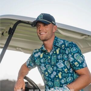 Birdie Boss Men’s High Roller Golf Polo Performance Casino Shirt. Size XL